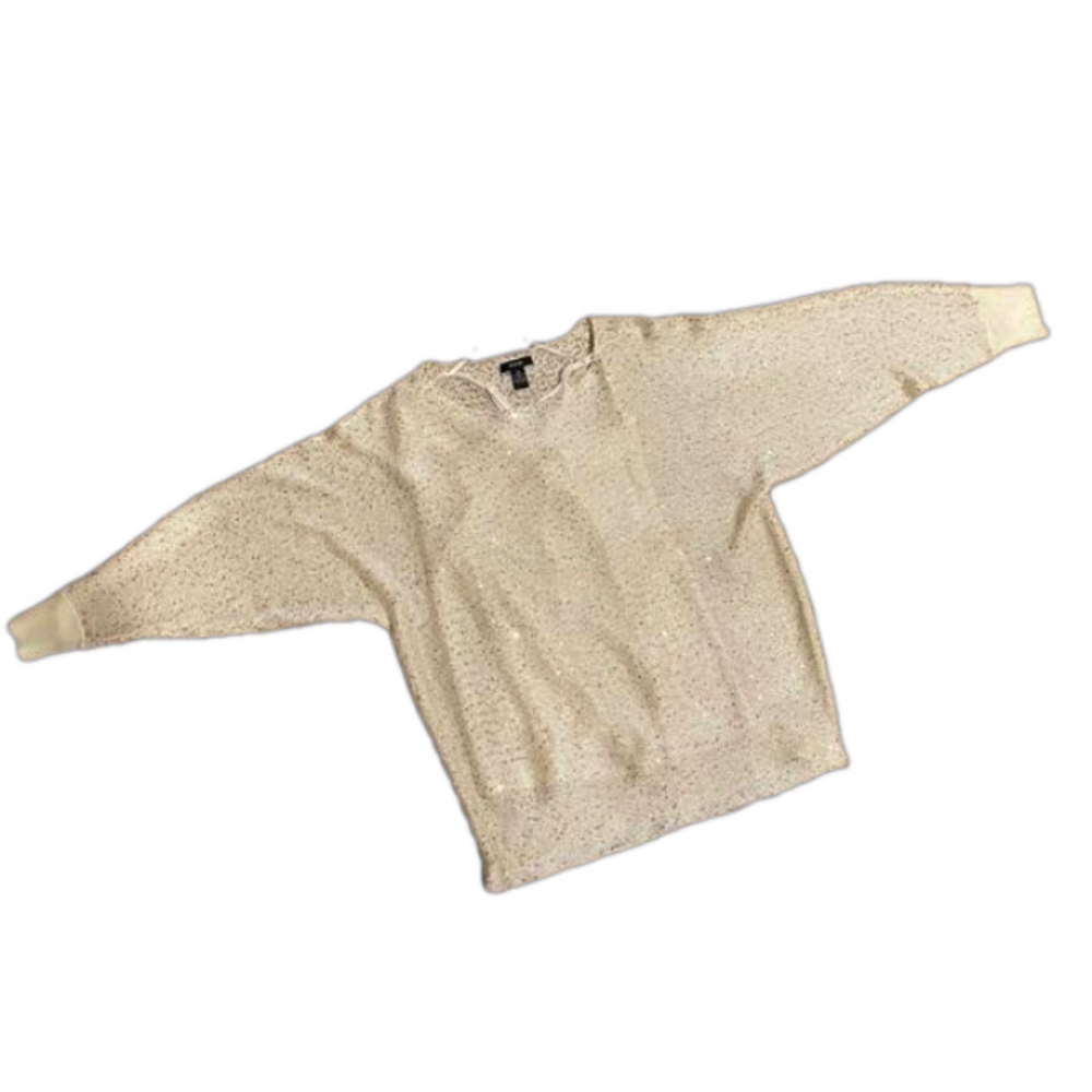 Alfani sparkle gold long sleeve knit top with gold sequins.  Size